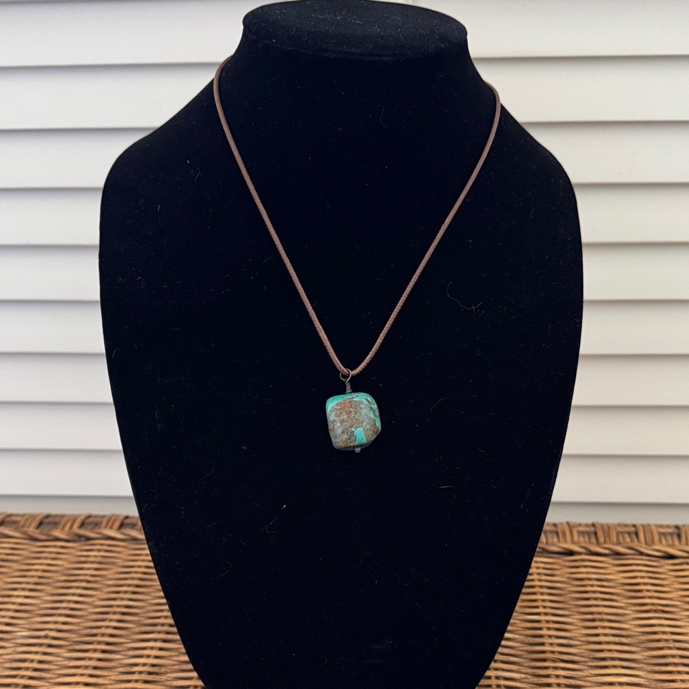 Raw Turquoise Pendant Necklace